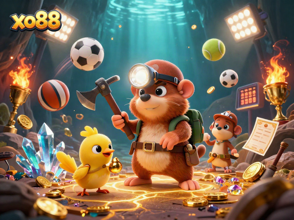 Engage in thrilling adventures at xo88 with vibrant 3D treasure hunting and sports-themed gambling.