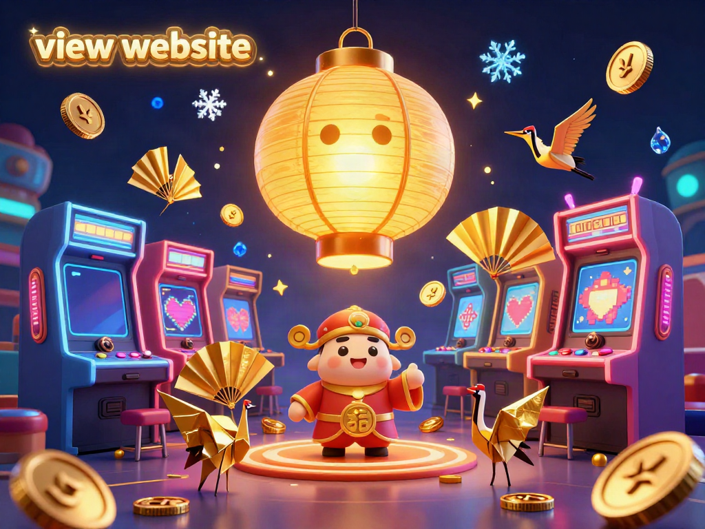 Experience the excitement as you view website for a thrilling casino adventure filled with golden lantern spirits and arcade elements.