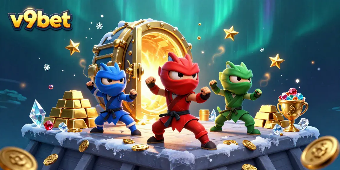 Experience the excitement at v9bet with our vibrant 3D ninja chameleons showcasing thrilling casino elements.