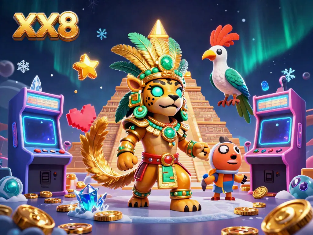 Spin the reels with XX8's vibrant casino illustration showcasing thrilling game elements.
