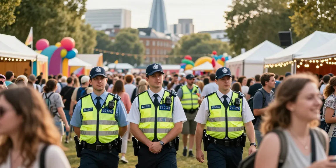 Event Security team ensuring safety at a London festival, community-focused service.