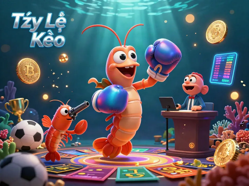 Tỷ Lệ Kèo sports betting scene showcasing animated characters with vibrant elements and engaging atmosphere.