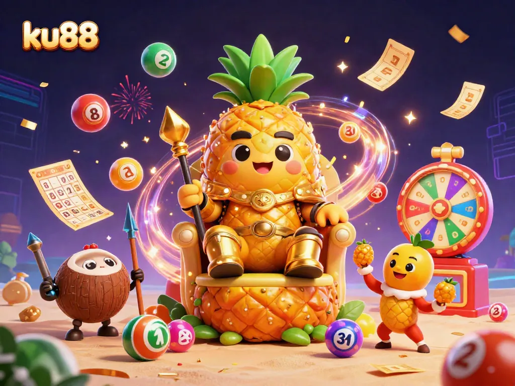 Experience exciting gameplay with ku88's vibrant, energetic casino illustration showcasing thrilling betting elements.