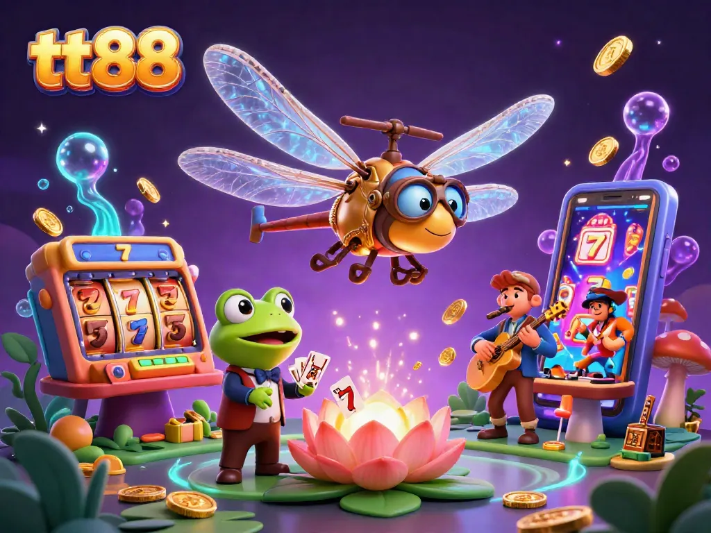Experience thrilling jackpots at tt88 with colorful slot games and exciting characters in an engaging casino scene.