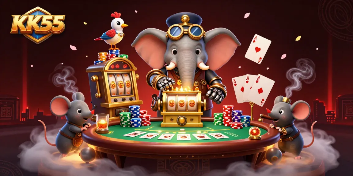 Experience thrilling gameplay at KK55 with steampunk elements and vibrant casino action.