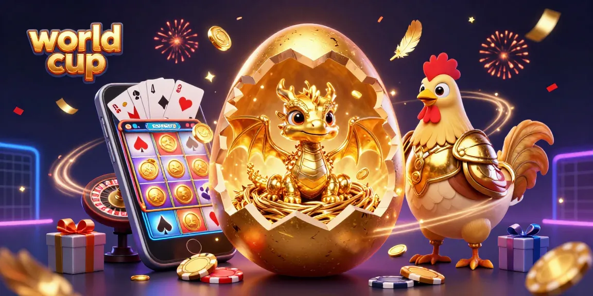 Engage in world cup excitement with a golden dragon and festive casino elements
