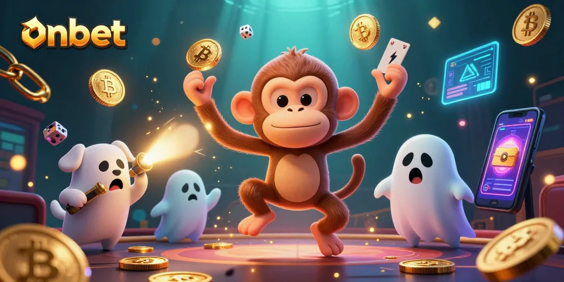 Experience thrilling gameplay at onbet with a playful poltergeist monkey and a curious puppy.