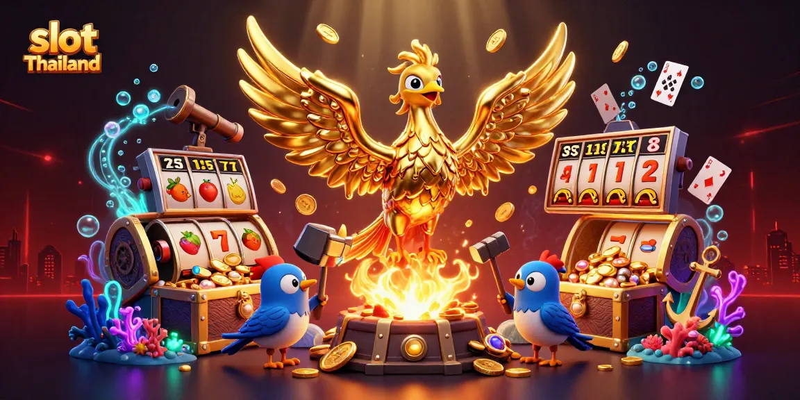Menangkan jackpot di slot Thailand dengan phoenix emas yang memikat dan kegembiraan permainan slot yang berwarna-warni.
