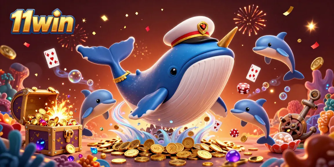 Experience winning thrills with 11win's casino adventure featuring vibrant 3D sea creatures!