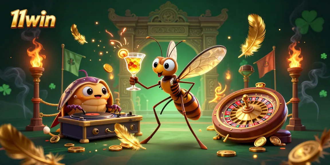 Experience the excitement of 11win in this vibrant casino scene with unique characters and elements.