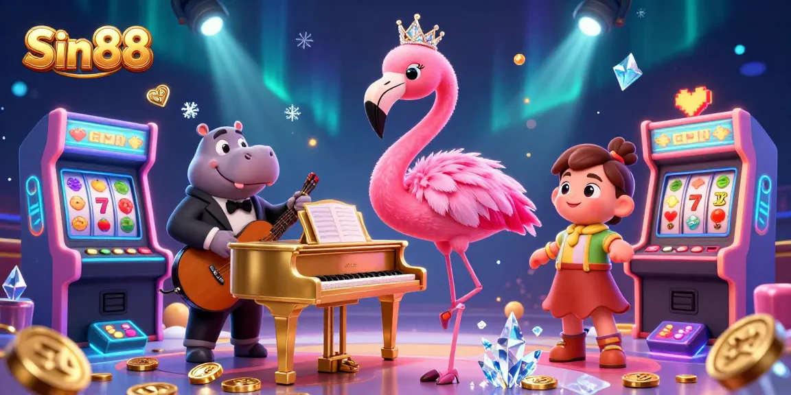Engage with Sin 88's vibrant casino scene featuring lively characters and dynamic game elements.