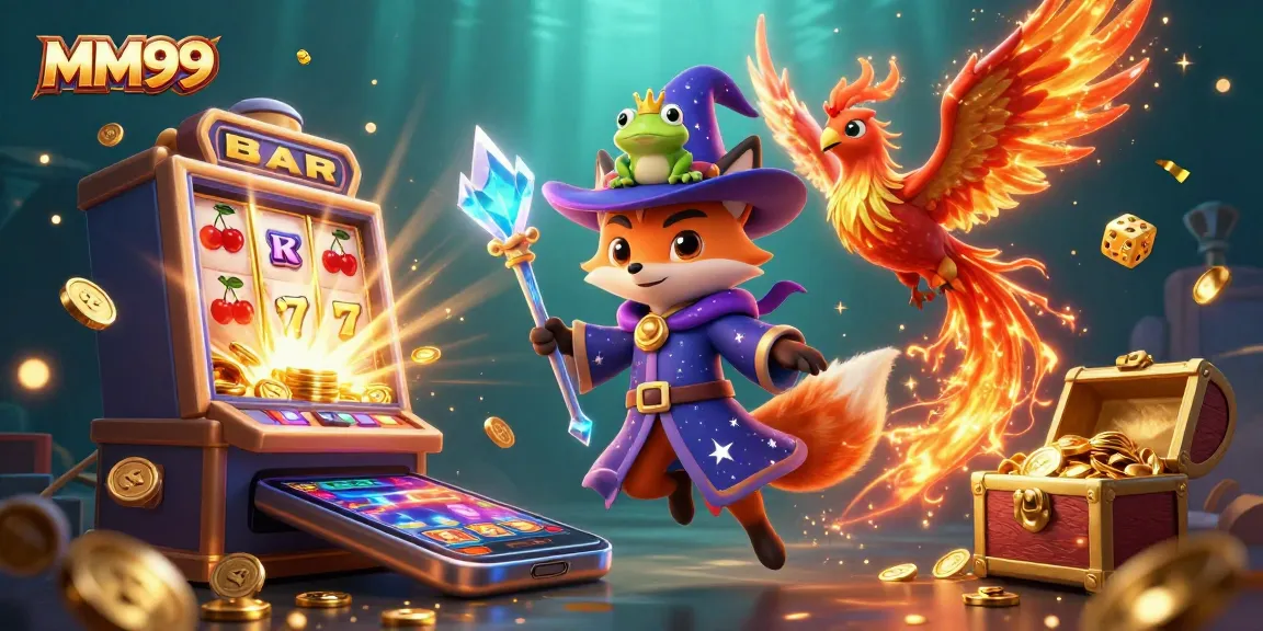 Engage with MM99's vibrant casino world featuring magical characters and thrilling jackpots