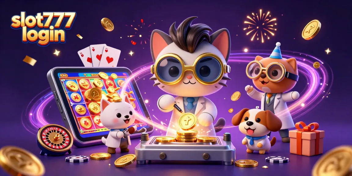 Join the excitement at slot777 login with a colorful 3D casino adventure featuring a mad scientist cat and stunning visuals.